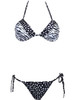 Casual Black White Halter Animal Printed Bikini