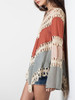 Casual V-Neck Crochet Color Block Hollow Out Tunic