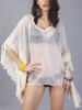 Casual V-Neck Fringe See-Through Plain Tunic
