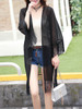 Casual Fringe See-Through Plain Longline Kimono