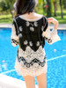 Casual Lace-Up See-Through Crochet Tunic