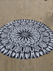 Casual Black Floral Printed Round Shawl