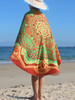 Casual Green Gradient Round Beach Shawl