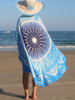 Casual Blue Gradient Boho Round Beach Shawl