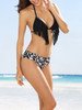 Casual Halter Fringe Printed Triangle Bikini