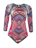 Casual Back Hole Tribal Printed One Piece