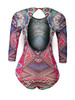 Casual Back Hole Tribal Printed One Piece