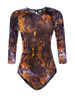 Casual Crew Neck Back Hole One Piece In Animal Printed