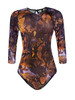 Casual Crew Neck Back Hole One Piece In Animal Printed