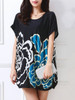 Casual Loose Round Neck Floral Blouse