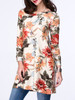Casual Colorful Split Neck Pocket Floral Blouse