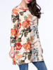 Casual Colorful Split Neck Pocket Floral Blouse