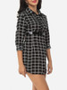 Casual Plaid Single Breasted Designed Polo Collar Blouse