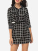 Casual Plaid Single Breasted Designed Polo Collar Blouse