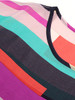 Casual Color Block Hollow Out Striped Round Neck Blouse
