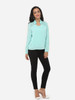 Casual Lace Plain Elegant Band Collar Blouse