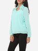 Casual Lace Plain Elegant Band Collar Blouse