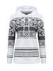 Casual Designed Drawstring Printed Striped Hoodie