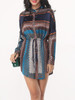 Casual Bohemian Printed Drawstring Captivating Band Collar Blouse
