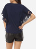 Casual Batwing Round Neck Chiffon Lace Hollow Out Lace Patchwork Plain Blouse Casual Batwing Round Neck Chiffon Lace Hollow Out Lace Patchwork Plain Blouse