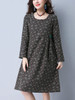 Casual Round Neck Midi Loose Pocket Printed Shift Dress Casual Round Neck Midi Loose Pocket Printed Shift Dress