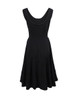 Casual Round Neck Sleeveless Solid Skater Dress In Black