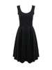 Casual Round Neck Sleeveless Solid Skater Dress In Black