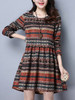Casual Round Neck Striped Extraordinary Skater Dress