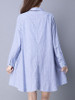 Casual Turn Down Collar Vertical Striped Shift Dress
