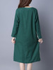 Casual Round Neck Patch Pocket Color Block Printed Maxi Dress