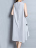 Casual Round Neck Printed High-Low Shift Dress
