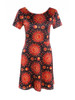 Casual V-Neck Printed Short Sleeve Skater Dress