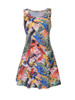 Casual Round Neck Multi-Color Peacock Printed Shift Dress