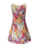 Casual Round Neck Colorful Abstract Print Skater Dress
