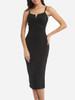 Casual Spaghetti Strap Plain Little Black Cocktail-Dress