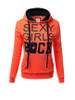 Casual Extraordinary Kangaroo Pocket Color Block Letters Printed Hoodie
