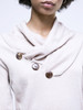 Casual Cowl Neck Decorative Button Plain Hoodie