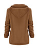 Casual Fancy Hooded Decorative Buttons Plain Hoodie