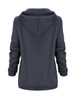 Casual Fancy Hooded Decorative Buttons Plain Hoodie