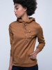 Casual Fancy Hooded Decorative Buttons Plain Hoodie