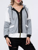 Casual Trendy Patch Pocket Color Block Hoodie