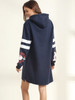 Casual Drawstring Printed Side Slit Hoody
