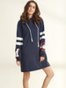 Casual Drawstring Printed Side Slit Hoody