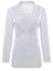 Casual Notch Lapel Patchwork Single Button Hollow Out Plain Blazer