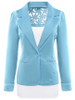Casual Notch Lapel Patchwork Single Button Hollow Out Plain Blazer