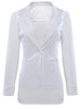 Casual Notch Lapel Patchwork Single Button Hollow Out Plain Blazer