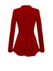 Casual Peplum Solid Notch Lapel Decorative Button Blazer