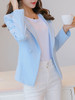 Graceful Notch Lapel Plain Blazer With Long Sleefe