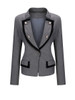 Lapel Formal Contrast Trim Blazer