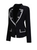 Lapel Formal Contrast Trim Blazer